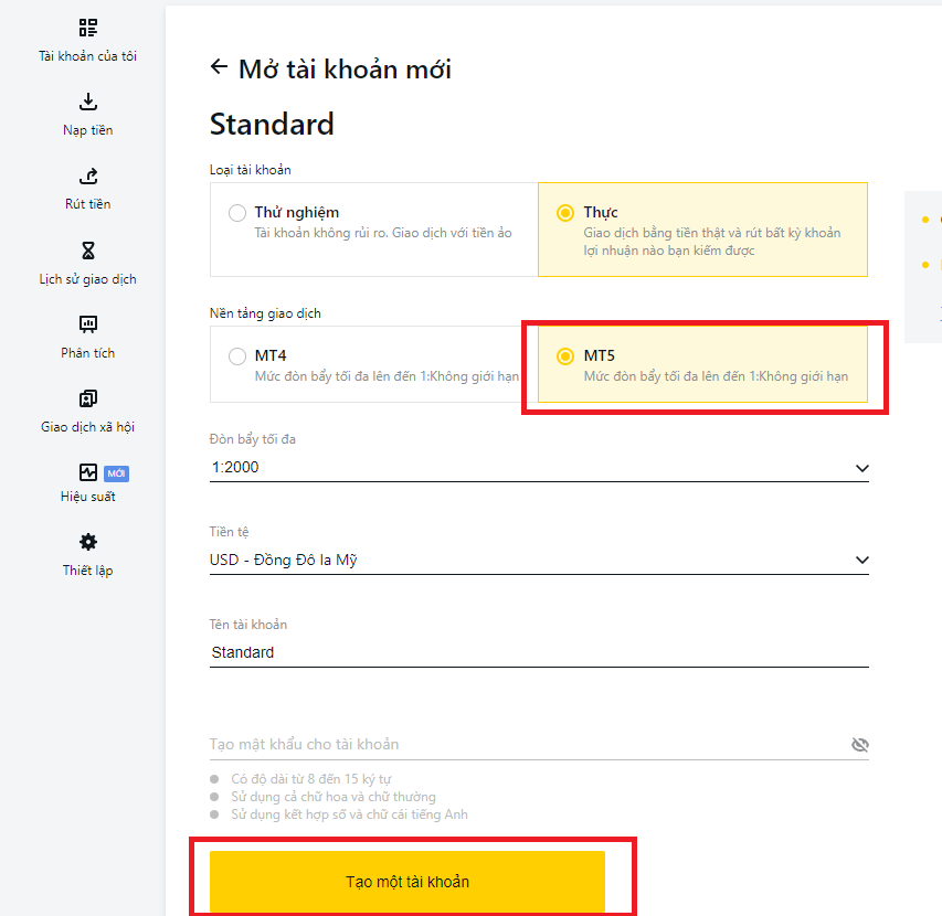 Hướng dẫn download MT5 Exness
